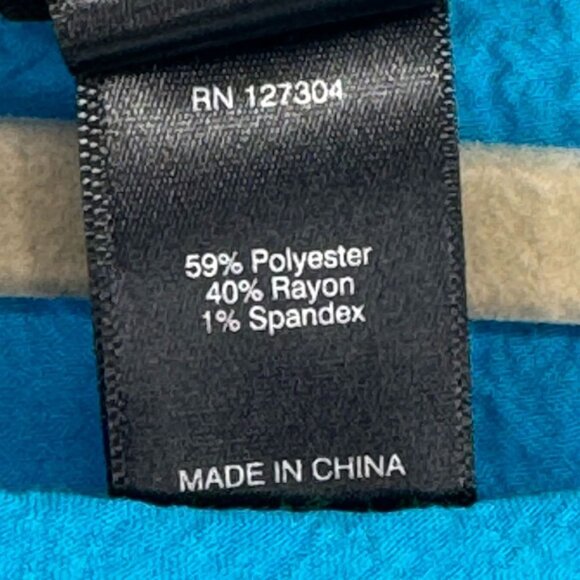 Ali Miles Womens Blue crinkle Tunic Top size large Button Detailing 3/4 sleeve - Picture 4 of 13